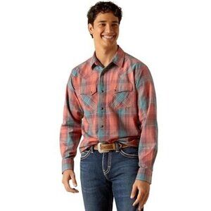 Ariat Men's Long Sleeve Hernan Retro Fit Snap Shirt Burnt Sienna